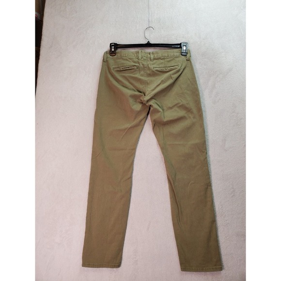 Lucky Brand Pants Womens Sz 2 Green Studded Flat Front Straight Leg Slash Pocket - Picture 2 of 8